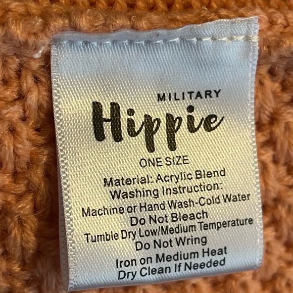 Military Hippie Open Cardigan Sweater, Peach | OS - Picture 7 of 8